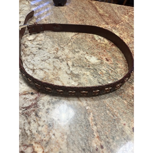 Dick Idol Vintage Men's Woven Leather Belt Brown Braided Western Rustic Size 38 - Picture 5 of 9